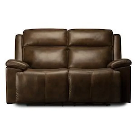 Power Leather Match Reclining Loveseat with Power Headrest and USB